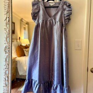Anthropologie blue satin Dress